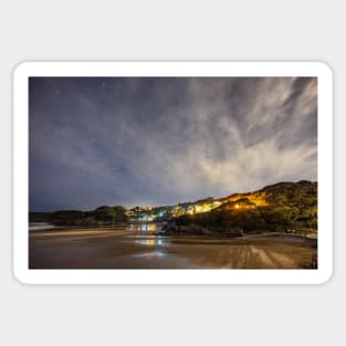 Caswell Bay on Gower in Wales at Night Sticker